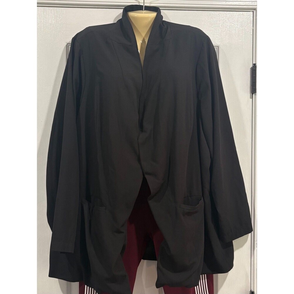 Torrid Womens Size 4 4X Black Open Front Longline Blazer Stretch Workwear